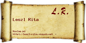 Leszl Rita névjegykártya